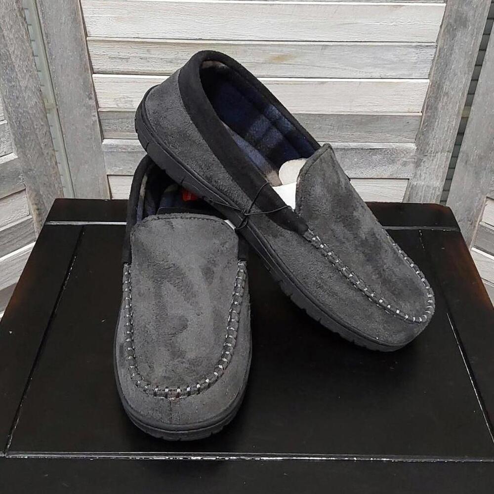 Moccasin Slipper  with Indoor Outdoor Memory Foam Sole | Hanes | Large